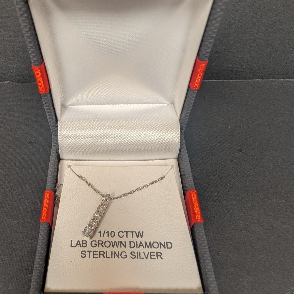 Sterling Silver Diamond Pendant Necklace